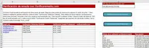 Fichero Excel verificación emails
